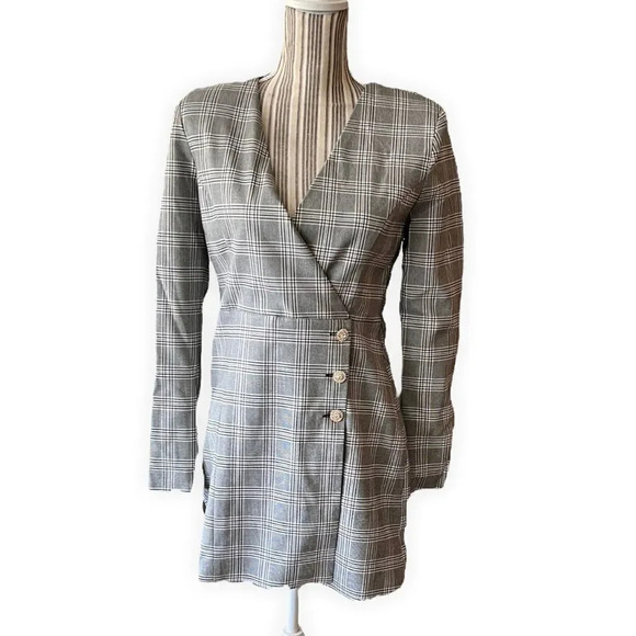 ZARA | Black & White | PLAID BLAZER DRESS - Picture 5 of 12